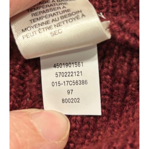 Chicos Womens Mock Turtleneck Sweater size 2 Burgundy Long Sleeves - Picture 9 of 9